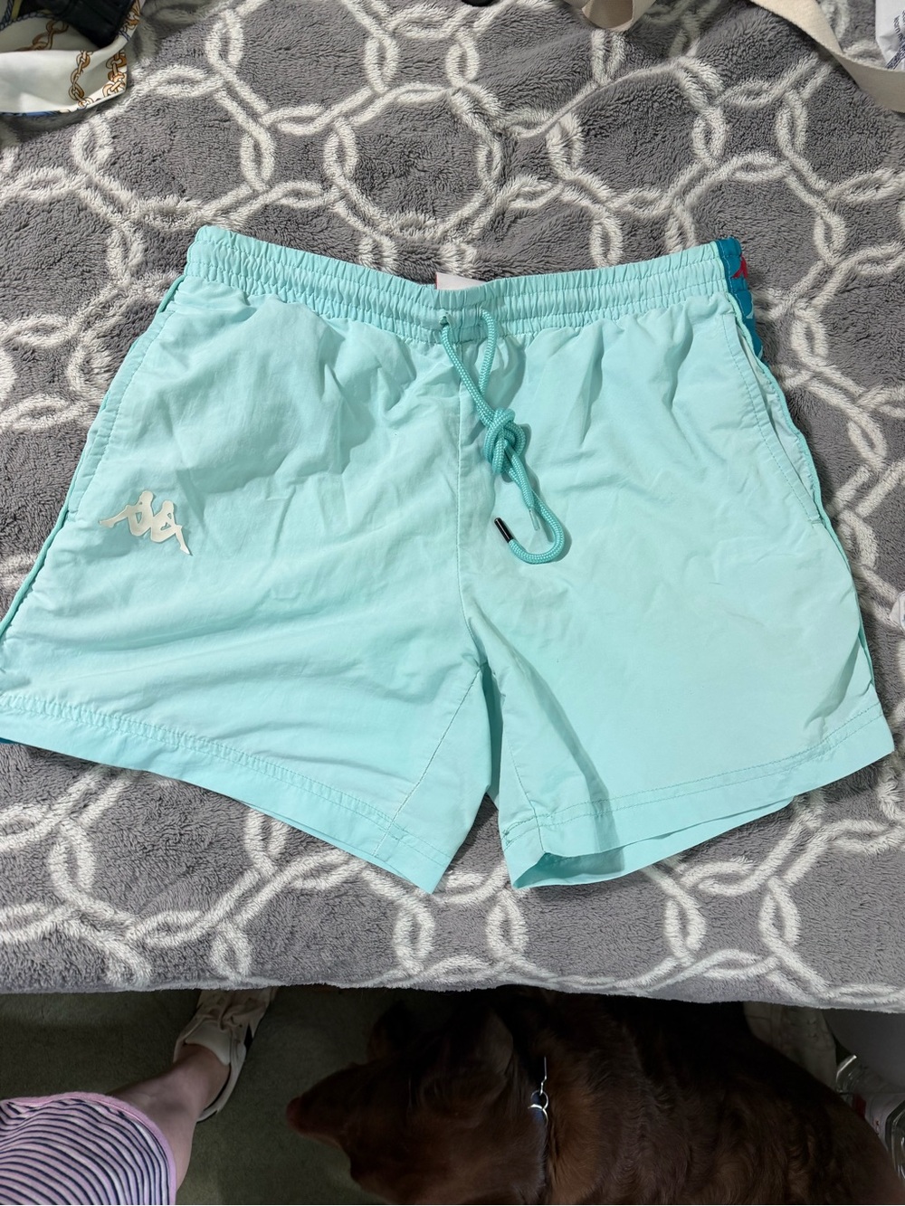 Kappa Aqua Logo Tape Swim Trunks Men’s Medium Mesh Lined